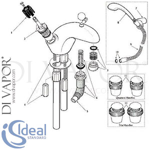 Ideal Standard Waterways Bath/Shower Mixer Spare Parts - IDL DV 315